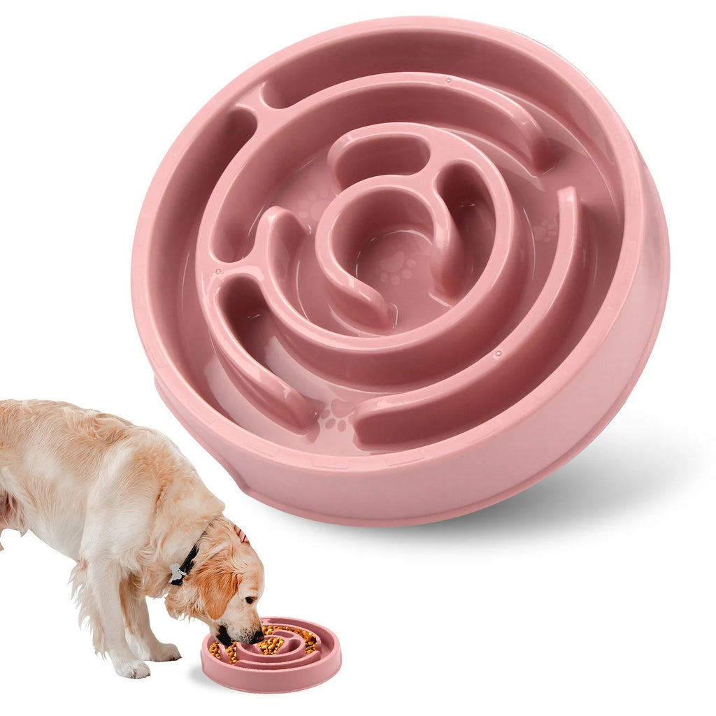 Slow Feeder Bowl for Dogs & Cats - Anti-Gulp Maze Design, Non-Slip Base