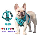 No-Pull Dog Harness with Leash Set - Padded Breathable Vest with Reflective Straps (Teal)