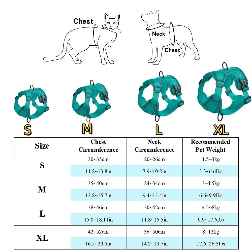 No-Pull Dog Harness with Leash Set - Padded Breathable Vest with Reflective Straps (Teal)
