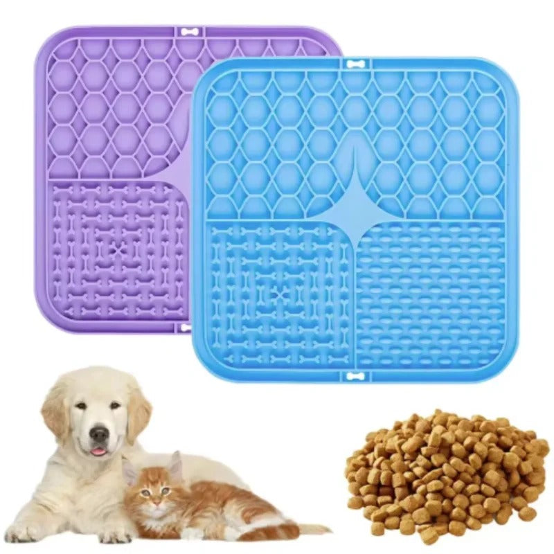 Silicone Lick Mat for Dogs & Cats - Slow Feeder Calming Snack Mat
