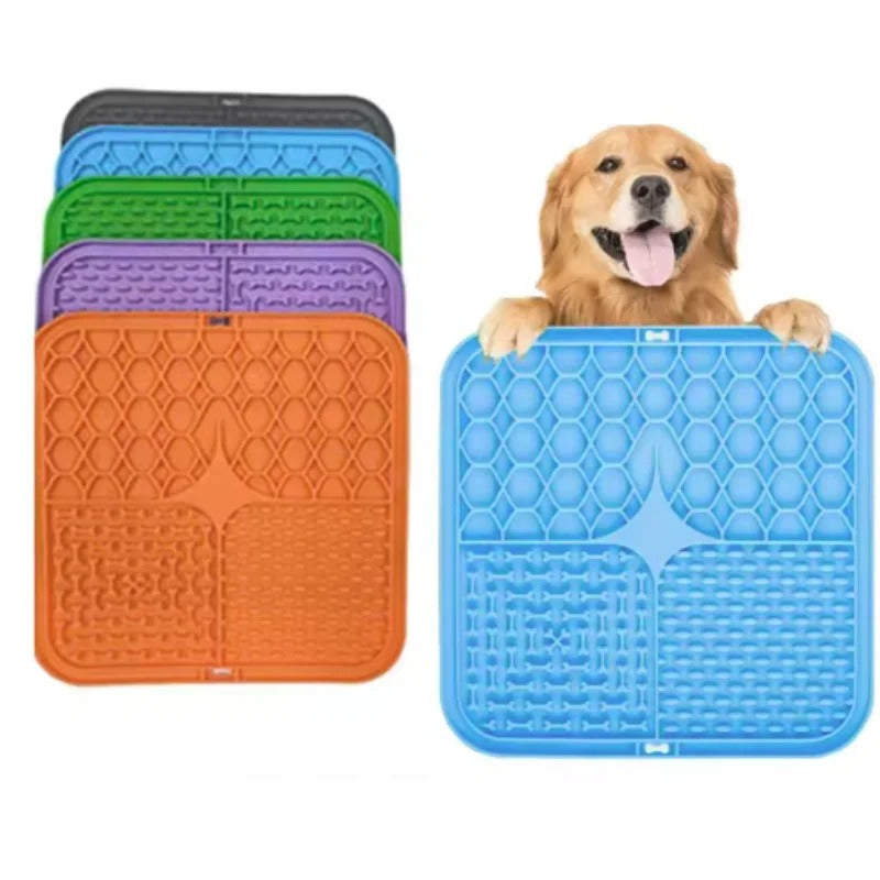 Silicone Lick Mat for Dogs & Cats - Slow Feeder Calming Snack Mat