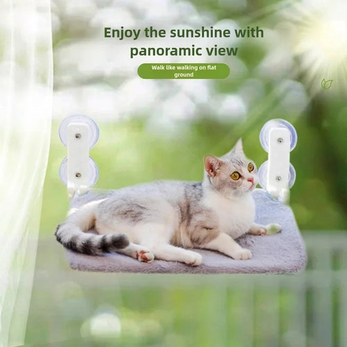 Cat Window Perch - Suction Mount Cat Hammock for Windows (Off-White)